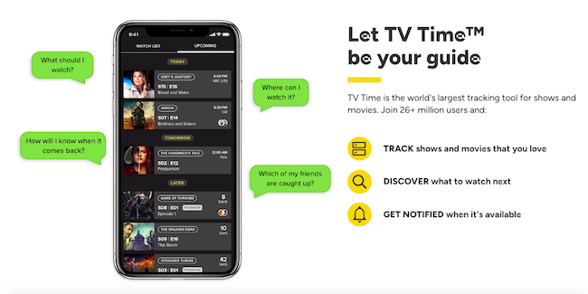 tv time keep track of movies watched